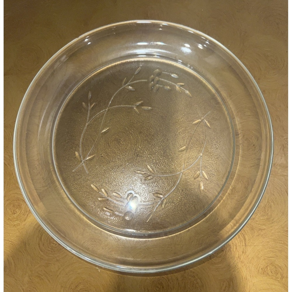 Princess House Heritage Etched Glass Round Butter Dish Bottom